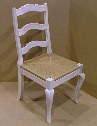 Country French Chair with Curved Ladder Back