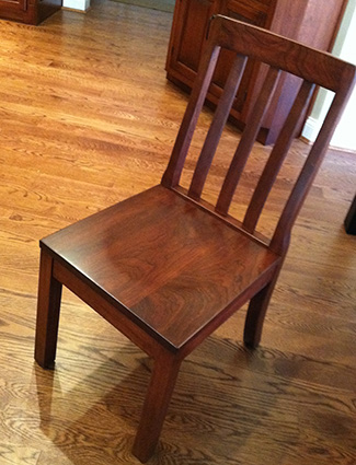 Slat Back Chair with Scooped Wood Seat